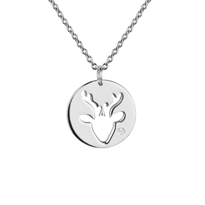 ANN Silver pendant with  a diamond