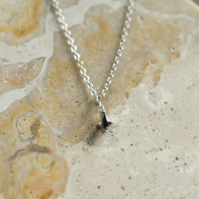 Minimalist pendant with kite salt and pepper diamond ARI