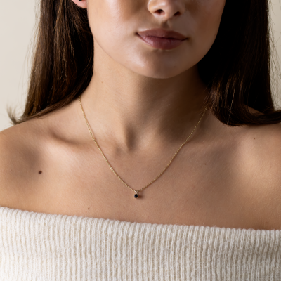 Gold black diamond pendant BLADE