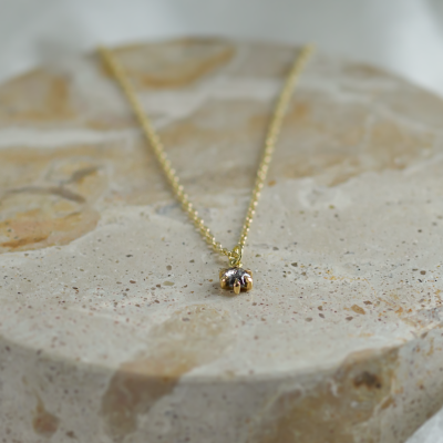 Dainty gold pendant with salt and pepper diamond CADIE