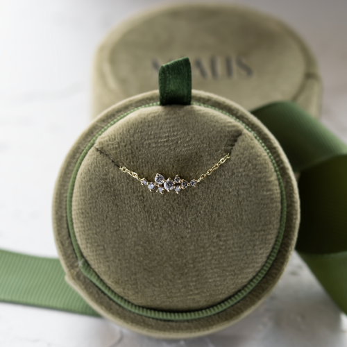 Salt and pepper diamond cluster necklace CLARIE