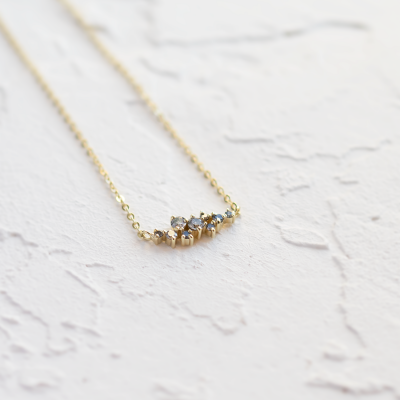 Salt and pepper diamond cluster necklace CLARIE