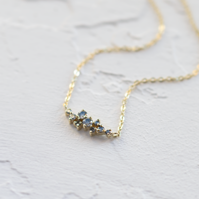 Salt and pepper diamond cluster necklace CLARIE