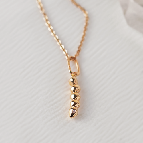 Minimalist gold necklace with diamond CORINNE
