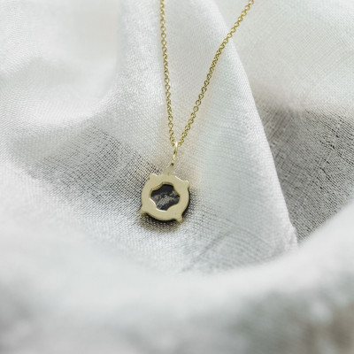 Gold necklace with round diamond salt and pepper EUGENIE