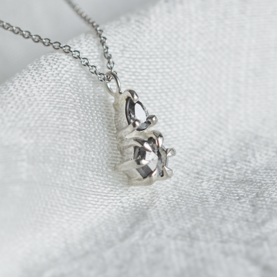 Necklace with unusual salt and pepper diamonds GEORGINA