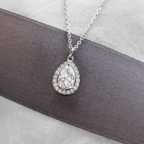 Zlatý halo přívěsek s lab-grown diamanty GLORIA