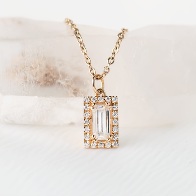 Gold necklace with lab created diamonds GRACIE