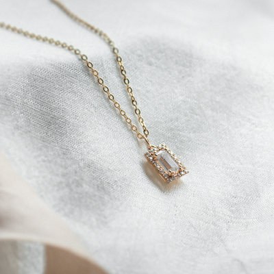 Gold necklace with moissanites GRACE