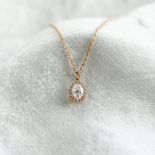 Gold necklace with moissanites GRANNY 