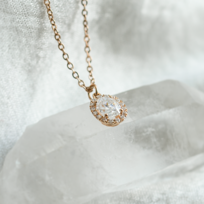 Gold necklace with moissanites GRANNY 