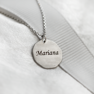 Matte personalized necklace with name TESORO