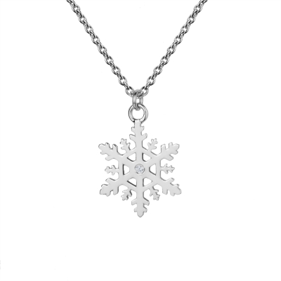 Zlatý přívěsek JANE ve tvaru vločky s diamantem
