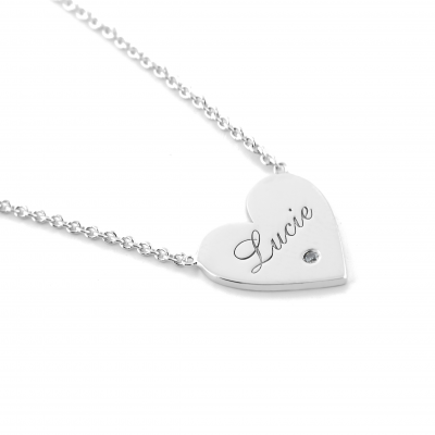 JENI gold diamond pendant with your name carved on