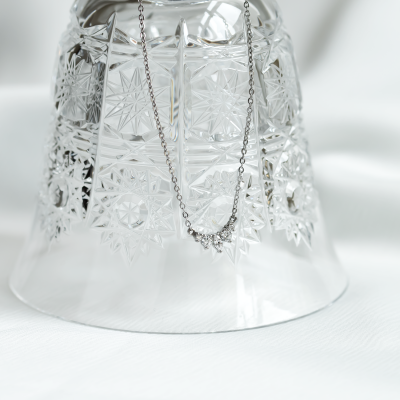 Gold cluster necklace with lab created diamonds JESSICA