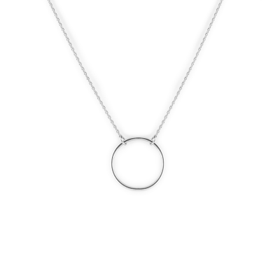Minimalist silver necklace with a circle KARMA