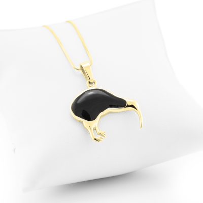 Necklace with black enamel - KIKE