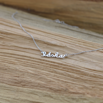Silver necklace with diamond LASKA