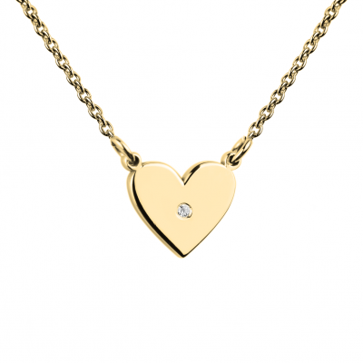 Zlatý náhrdelník LILLIAN ve tvaru srdce s diamantem