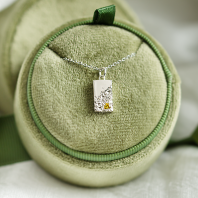 Original pendant with perforation and diamond LIZ