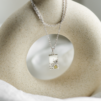 Original pendant with perforation and diamond LIZ