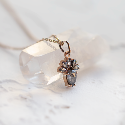 Salt and pepper diamond necklace LONIA