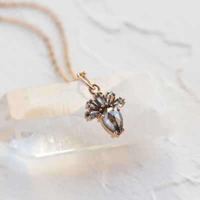 Salt and pepper diamond necklace LONIA