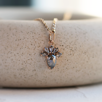 Salt and pepper diamond necklace LONIA