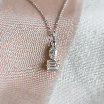 Minimalist necklace with moissanites LYON