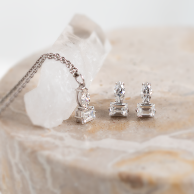 Sada šperků s baguette a marquise moissanity HOLLY