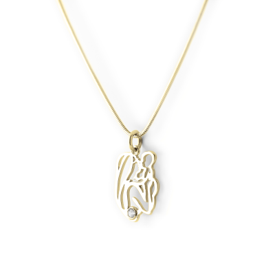 Unique gold pendant with diamond Mother and child DMOMMY