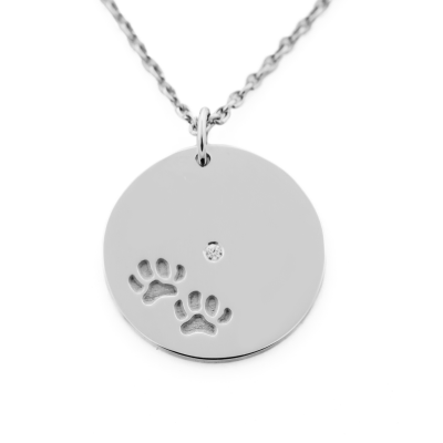 MORI silver pendant with dog traces