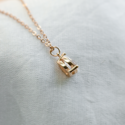 Gold necklace with pear moissanite NAOMI