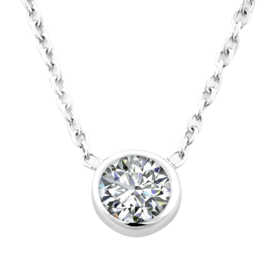Simple Sterling Silver necklace with Zircon NOKKEN