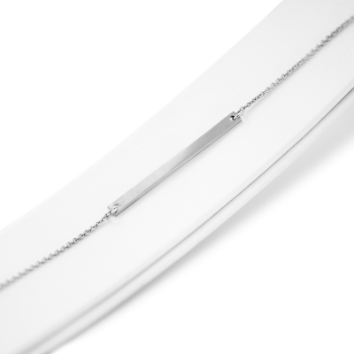 Silver Necklace in minimalist style with any engraving OSA