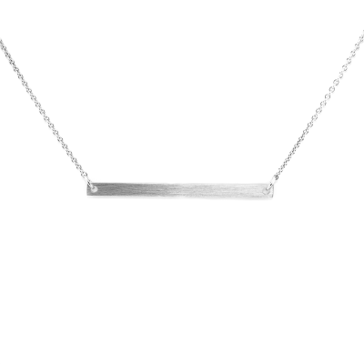 Silver Necklace in minimalist style with any engraving OSA