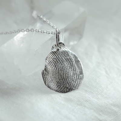Gold necklace with custom fingerprint PALMER
