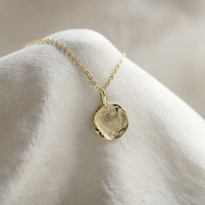 Gold necklace with custom fingerprint PALMER