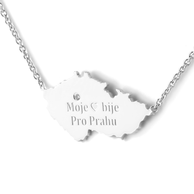 “My heart beats for Prague” authentic silver pendant
