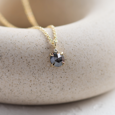 Salt and pepper and classic diamond pendant SPARK