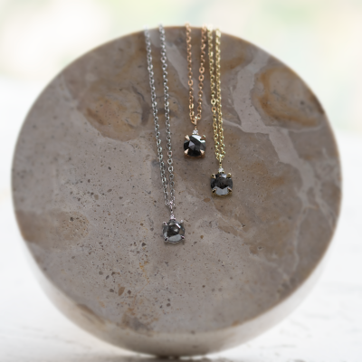 Salt and pepper and classic diamond pendant SPARK