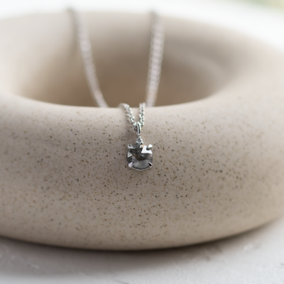 Salt and pepper and classic diamond pendant SPARK