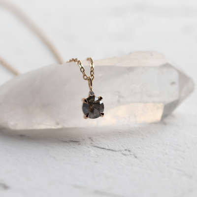 Salt and pepper and classic diamond pendant SPARK