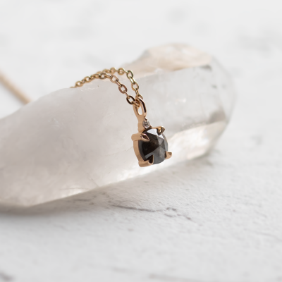 Salt and pepper and classic diamond pendant SPARK