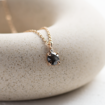 Salt and pepper and classic diamond pendant SPARK