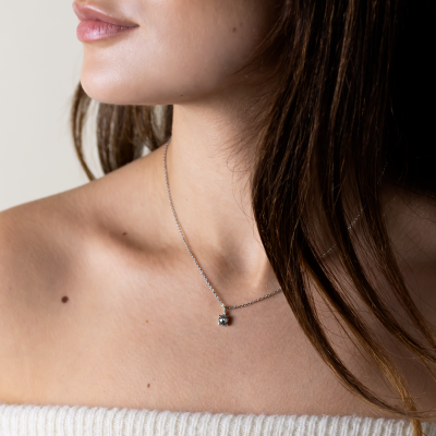 Zlatý přívěsek s klasickým a salt and pepper diamantem SPARK