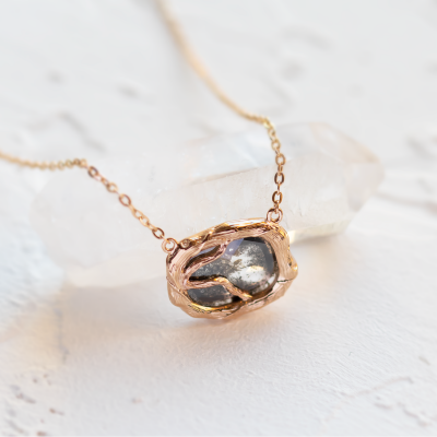 Salt and pepper diamond vintage necklace TREASURE