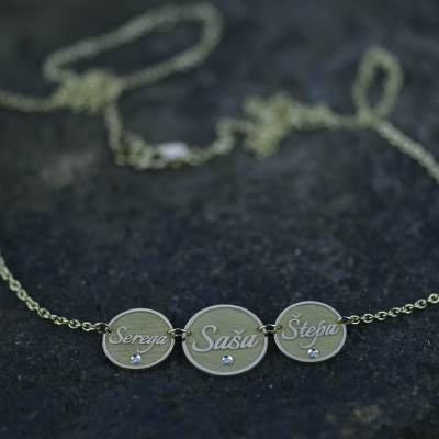 Custom necklace with diamonds UNA