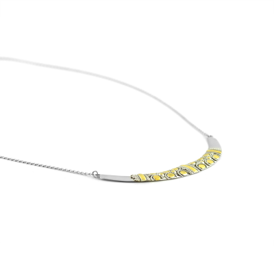 Silver necklace with gilded details VIKE
