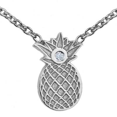 Authentic golden pendant with a pineapple shape with VINI diamond